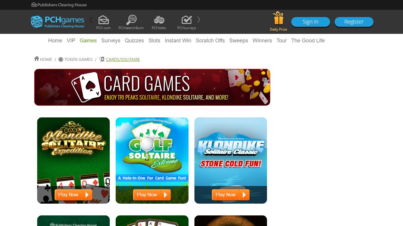 Cards Solitaire Games | PCH.com